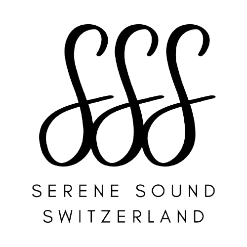 Company logo of Serene Sound Switzerland, with both logo and company name on it.